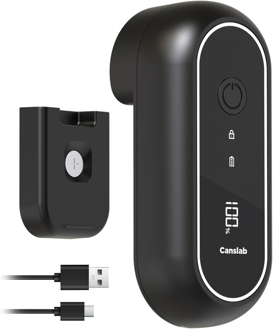 Canslab Turbo Rechargeable Can Opener - Professional Grade Blade, Auto-Stop, LED Battery Life Display, Wall-mountable, Side Cut Electric Can Opener for Smooth Edge, Hands-free Operation,USB-C Charging