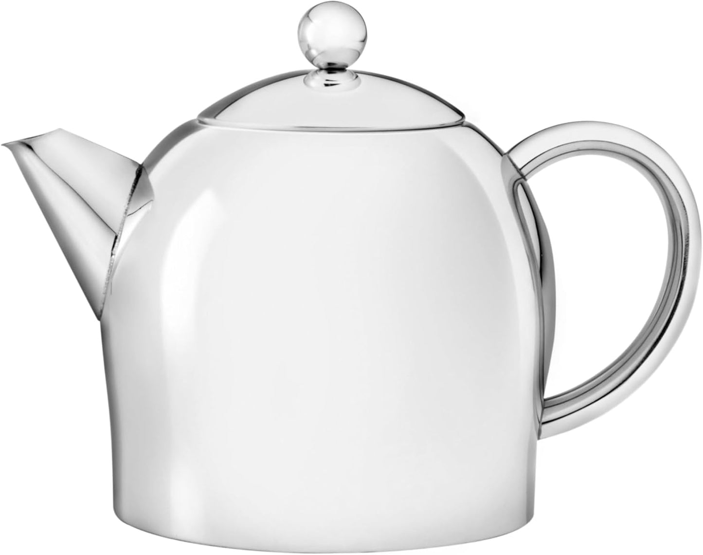 bredemeijer Santhee Double Walled Teapot, 0.5-Liter Stainless Steel Glossy Finish with Glossy Accents