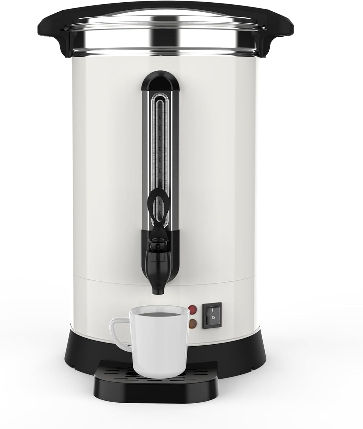 18L/4.8 Gallon Large Commercial Coffee Pot,120 Cups Coffee Urn Stainless Steel Electric Coffee Maker,Double Wall Hot Beverage & Water Dispenser Quick Brew Dispenser