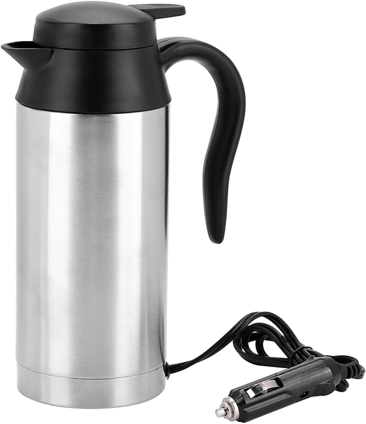 FILFEEL Travel Car Kettle 24V Heater Bottle Pot for Camping Boat Lorry Truck Cigarette Lighter Heating Kettle Electric Mug, 750ml Stainless Steel Drinking Cup