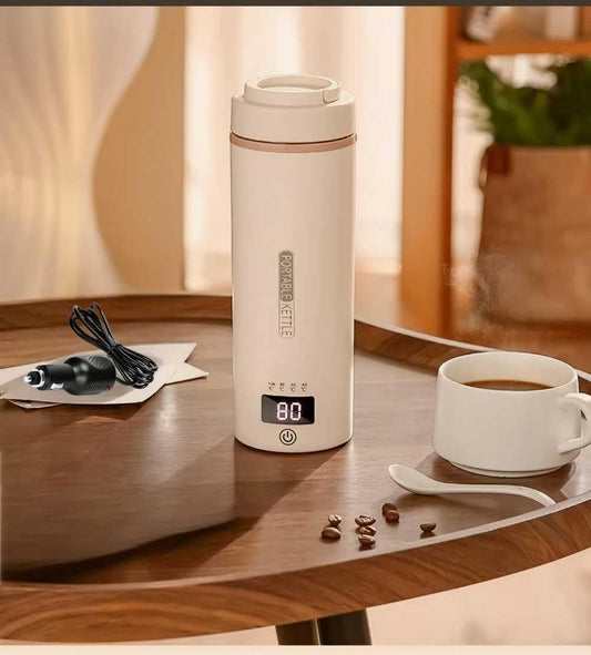 Car Heating Cup for Land Rover Range Rover Sport 2014-2018 2019 2020 2021 2022,Portable 12V 550ML 316 Stainless Steel Liner Travel Electric Kettle One Key Operation LCD Temperature Display