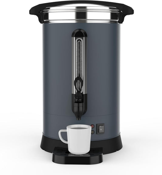 ExploreHorizon 80 Cup Commercial Coffee Urn - 12L\/3.2Gal Stainless Steel Electric Coffee Maker With Double Wall Insulation, Hot Beverage & Water Dispenser for Weddings, Parties, Catering, Buffets