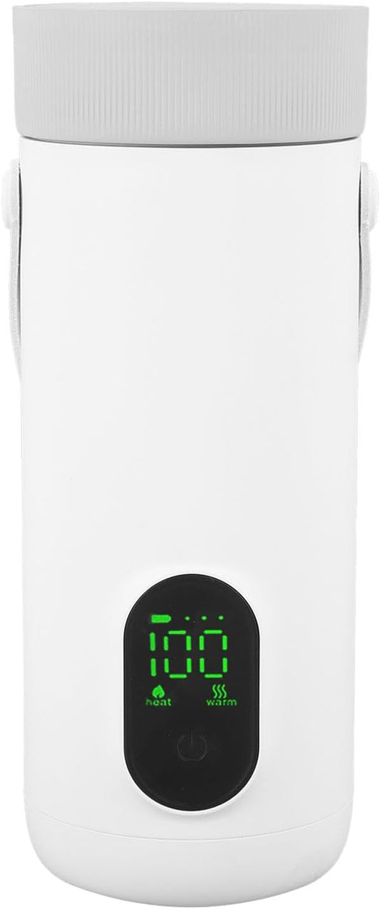 Zopsc Portable Electric Kettle 350ml USB Rechargeable, 27000mAh Battery Cordless Boiler, 10 Min Fast Boil and 12H Keep Warm, for Camping Car Travel Outdoor (US Plug)