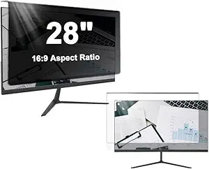 Hanging Privacy Screen Filter for 28 inch Desktop Computer Monitor, Glare Blue Light Blocking Screen Protector Cover, Anti-Peep Monitor Privacy Screen for 16:9 Widescreen PC â€‹Monitor
