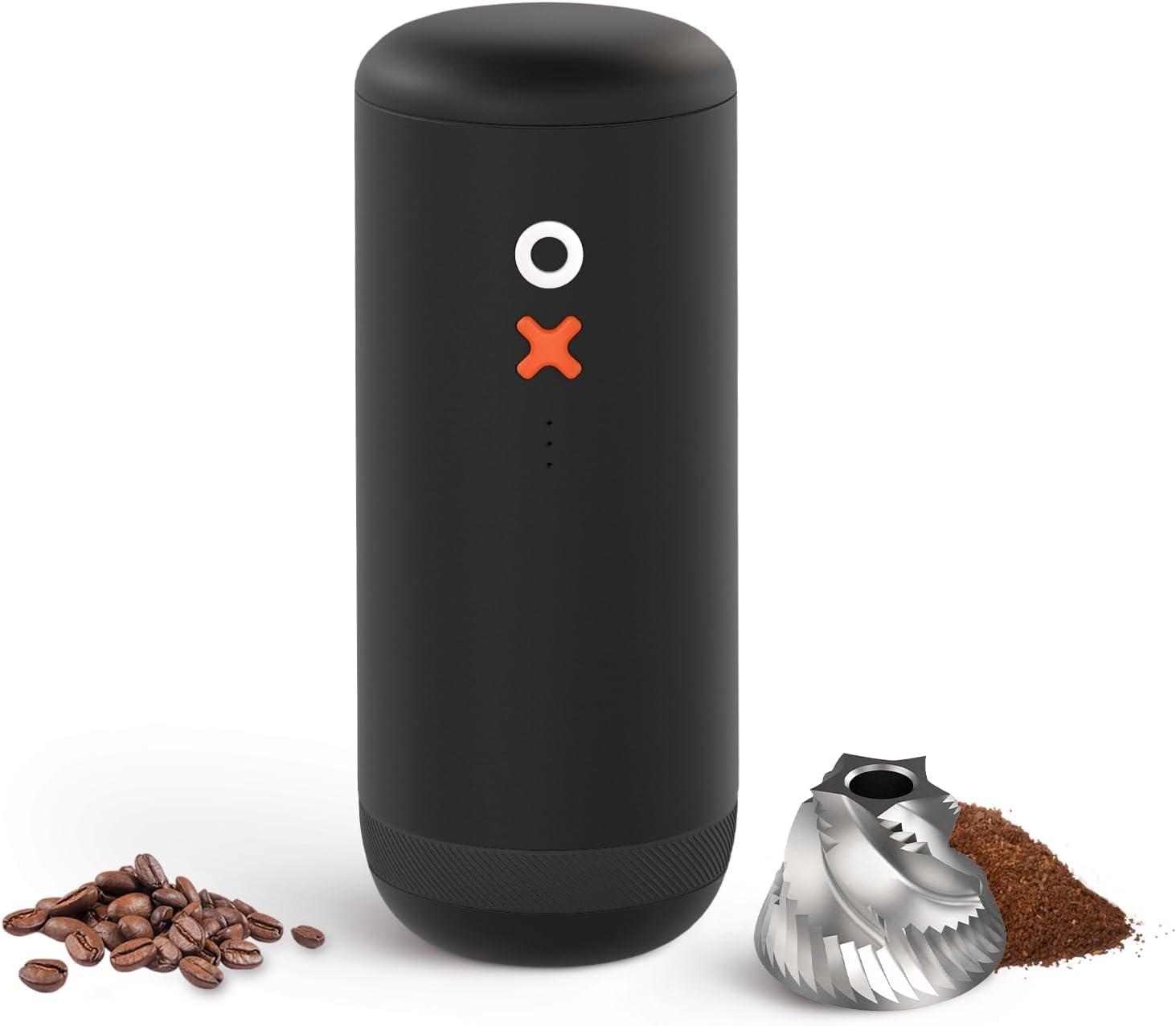 Nuttii Burr Coffee Grinder \u2013 Electric, Portable, Small, Quiet Adjustable Conical Burr Coffee Bean Mill, 20 Grind Settings for Espresso, Pour-Over, French Press Moka, for Home Travel Use (Matte Black)