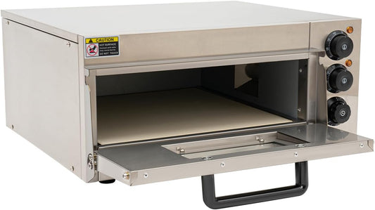 RocoReny 1800W Commercial Pizza Oven Countertop, 122-662°F Electric Pizza Oven Stainless Steel Countertop Maker Multipurpose Machine for Restaurant Home Pretzels Baked-Makes 19.7 inch Pizzas (Slive)