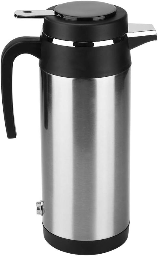 Electric Kettle, Compact Portable Travel Heater, 1L 24V Stainless Steel Car Kettle for Campers Road Trips and Outdoor Travelers