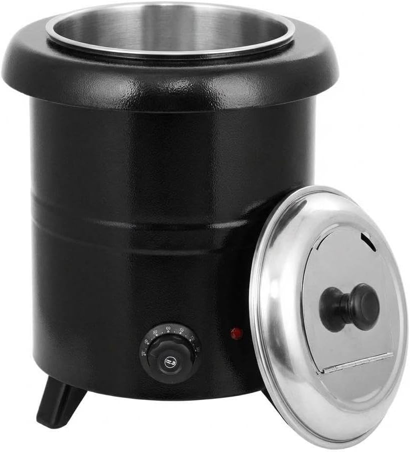 10.5-Quart Commercial Electric Soup Warmer \u2013 Stainless Steel Food Warmer with Adjustable Temp Control, Hinged Lid & Detachable Pot for Restaurants, Parties & Home