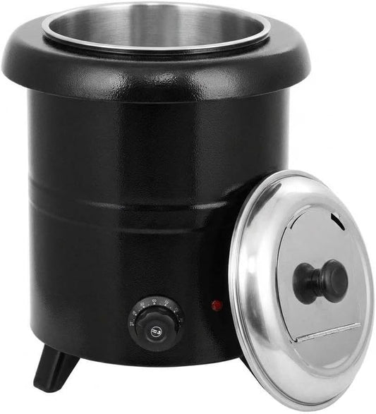 10.5-Quart Commercial Electric Soup Warmer \u2013 Stainless Steel Food Warmer with Adjustable Temp Control, Hinged Lid & Detachable Pot for Restaurants, Parties & Home
