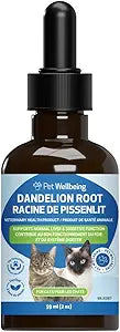 Pet Wellbeing Dandelion Root for Cats - Liver & Heart Health, Digestive Function, Blood Sugar Support, Certified Organic - Veterinarian-Formulated Herbal Supplement 2 oz (59 ml)