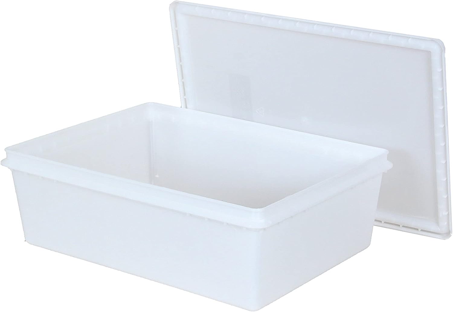 Continental Plastics Fish Tubs\/Food Storage Bins 25lb 11.5" x 15.5" x 5", Pack of 10 Deep Bases with Lids