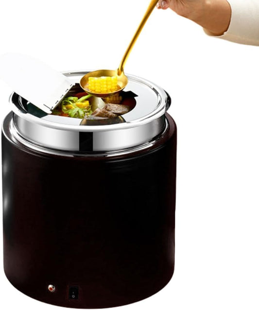 AIZYR Commercial Electric Soup Pot, Soup Warmers Soup Kettle Commercial Electric Soup Pot, Buffet Food Warmer for Restaurant, Catering, Party,Black