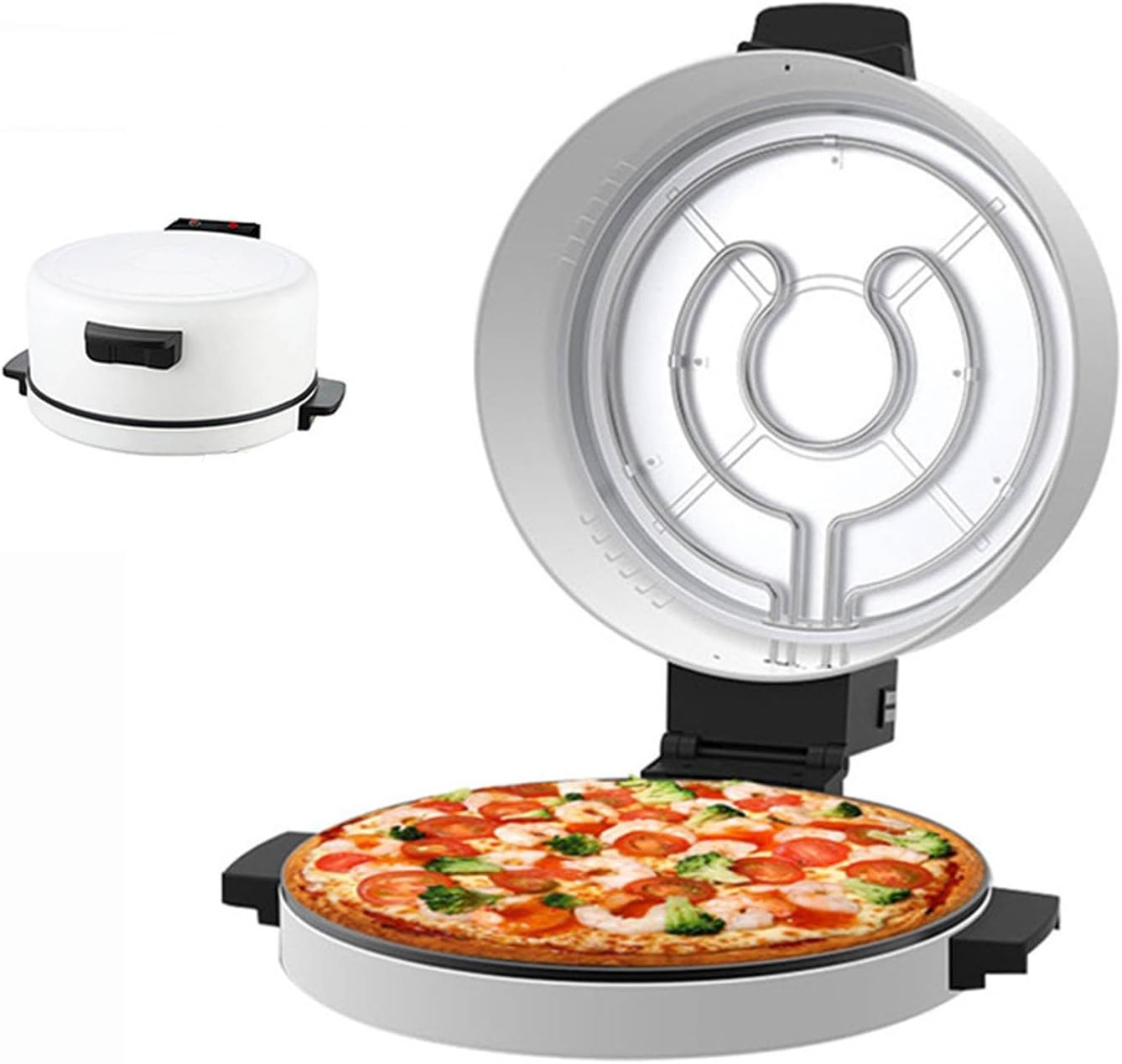 2000W Electric Pizza Oven - 12 Inch Fast & Efficient Cooking Pizza Maker with Stone Surface for Delicious Homemade Pizza Steak Machine Toaster