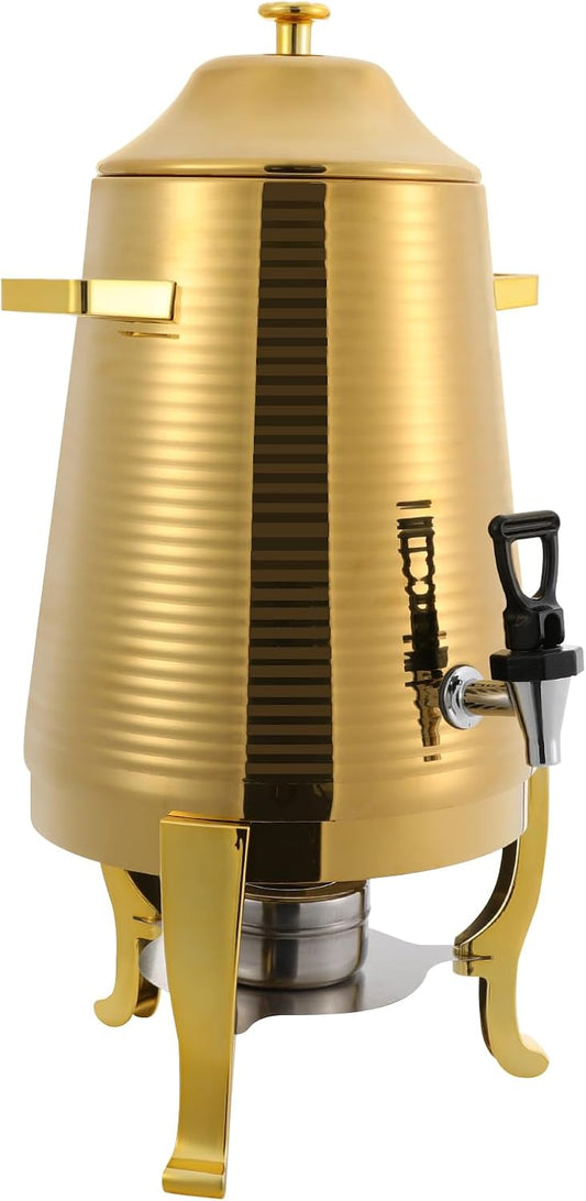 13L Commercial Hot Beverage Dispenser - Dual Electric & Alcohol Warmer, 110V Stainless Steel Insulated Urn for Coffee, Tea, Milk Tea in Restaurant, Cafe, Catering