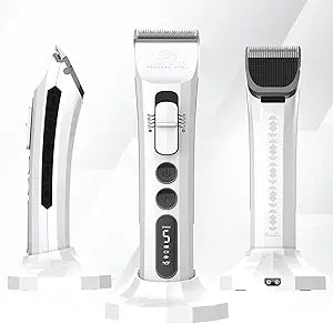 Kenchii Flash Dog Clippers for Grooming 4-in-1 Digital Cordless Cat & Dog Grooming Clipper for Pet Care, Precision Pet Grooming Trim, Shape, and Style Effortlessly, White