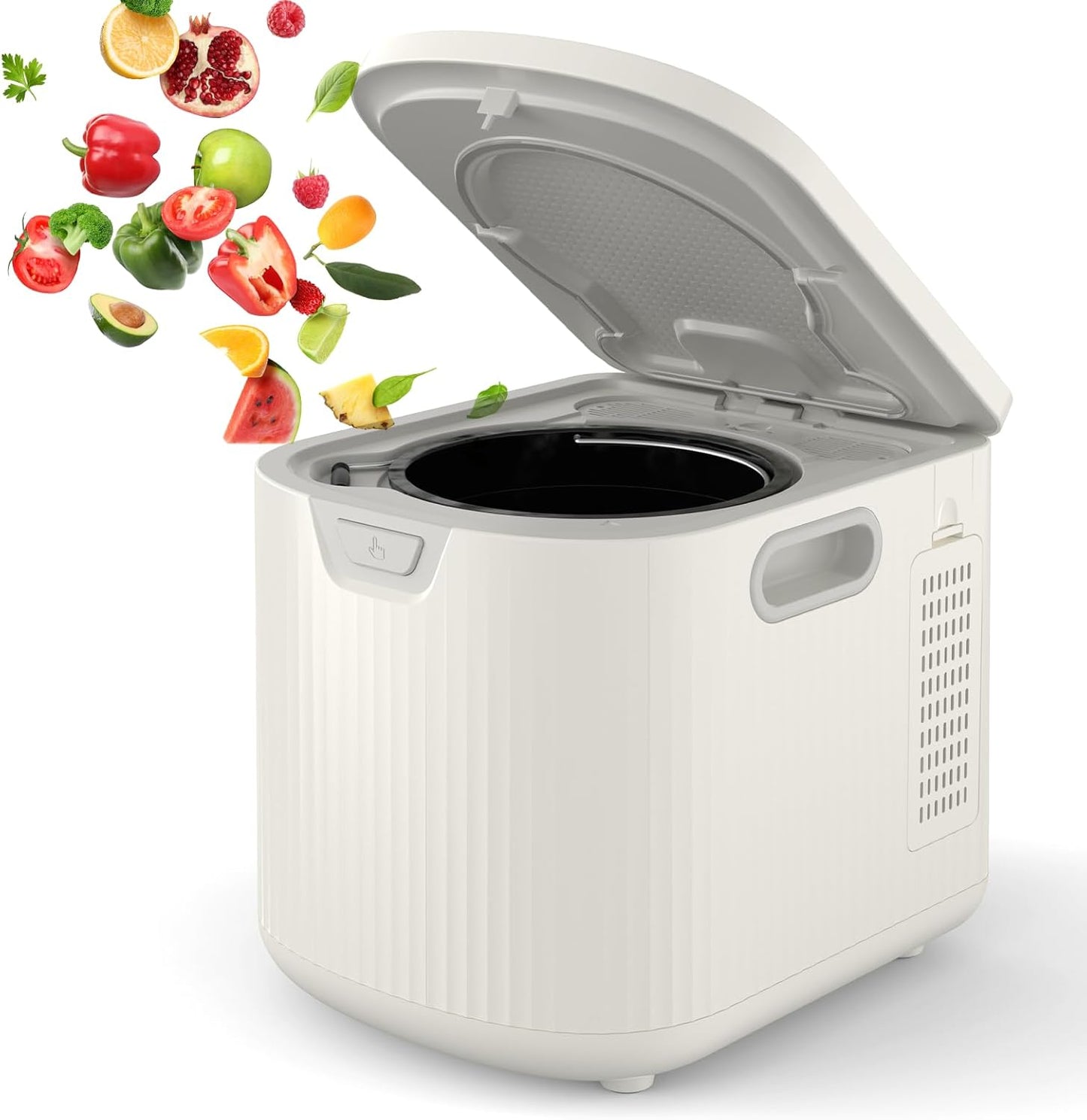 Homfan 2.5L Electric Composter Countertop, 3 Modes Kitchen Smart Compost Bin with Auto Cleaning, LED Display, Turns Kitchen Waste Into Dry Manure, Low Noise Food Waste Compost Machine