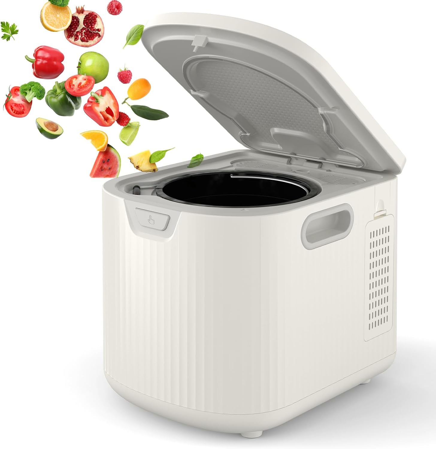 Homfan 2.5L Electric Composter Countertop, 3 Modes Kitchen Smart Compost Bin with Auto Cleaning, LED Display, Turns Kitchen Waste Into Dry Manure, Low Noise Food Waste Compost Machine