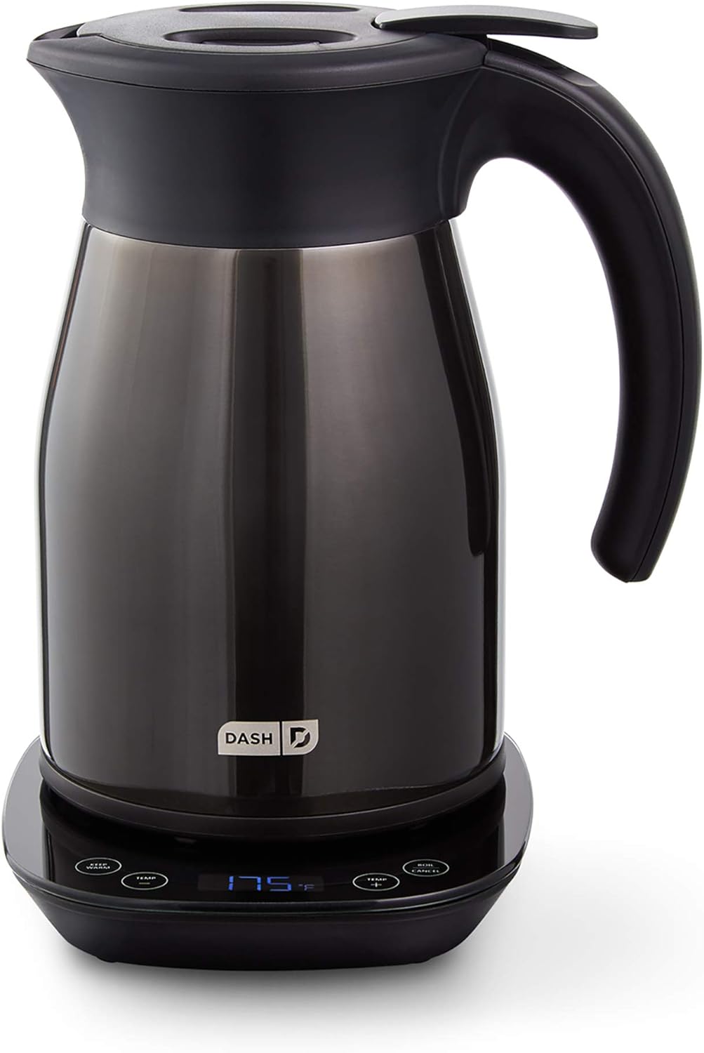 Dash Insulated Electric Kettle, Cordless Hot Water Kettle - Black Stainless Steel, 57oz\/1.7L