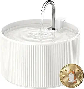 Ceramic Cat Water Fountain, 2.2L/74oz Automatic Pet Water Fountain, Cat Dispenser Ideal for Cats, Dogs and Multiple Pets