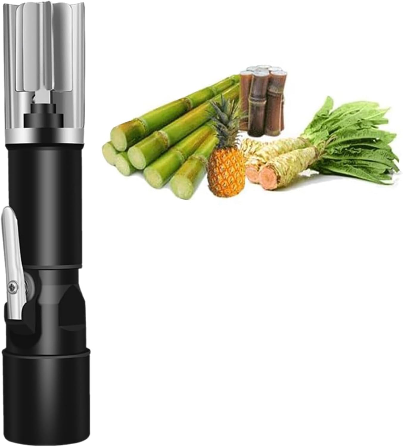 ERICAT Electric Sugar Cane Peeler, Automatic Sugarcane Scraping Machine with Protective Cover, 2 Switch Modes and 7500rpm Speed Adjustable, Quickly Peeling and Waterproof Design, for Coconut, Pumpkin