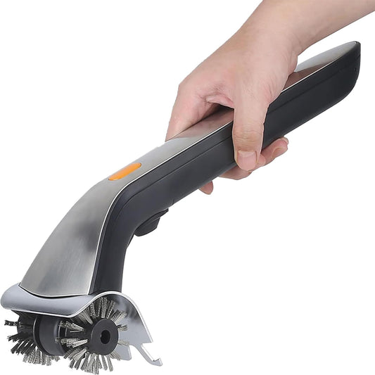 Electric Steam Grill Brush with Motorized Steel Bristles Stainless Steel Handle for BBQ Cleaning