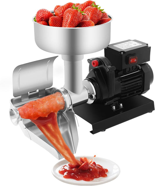 Tomato Sauce Maker, 450W Electric Tomato Strainer Machine Commercial Stainless Steel Tomato Milling Machine Food Squeezer With Pure Copper Motor For Tomato Strawberry Blueberry Sauce, 110V