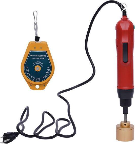 110V Electric Handheld Bottle Capping Machine Capping Screw Bottle Capper Bottle Cap Sealing Tool for Φ10-30mm Round Cap/Sprayer Cap, 20-50 Caps/min (Red)