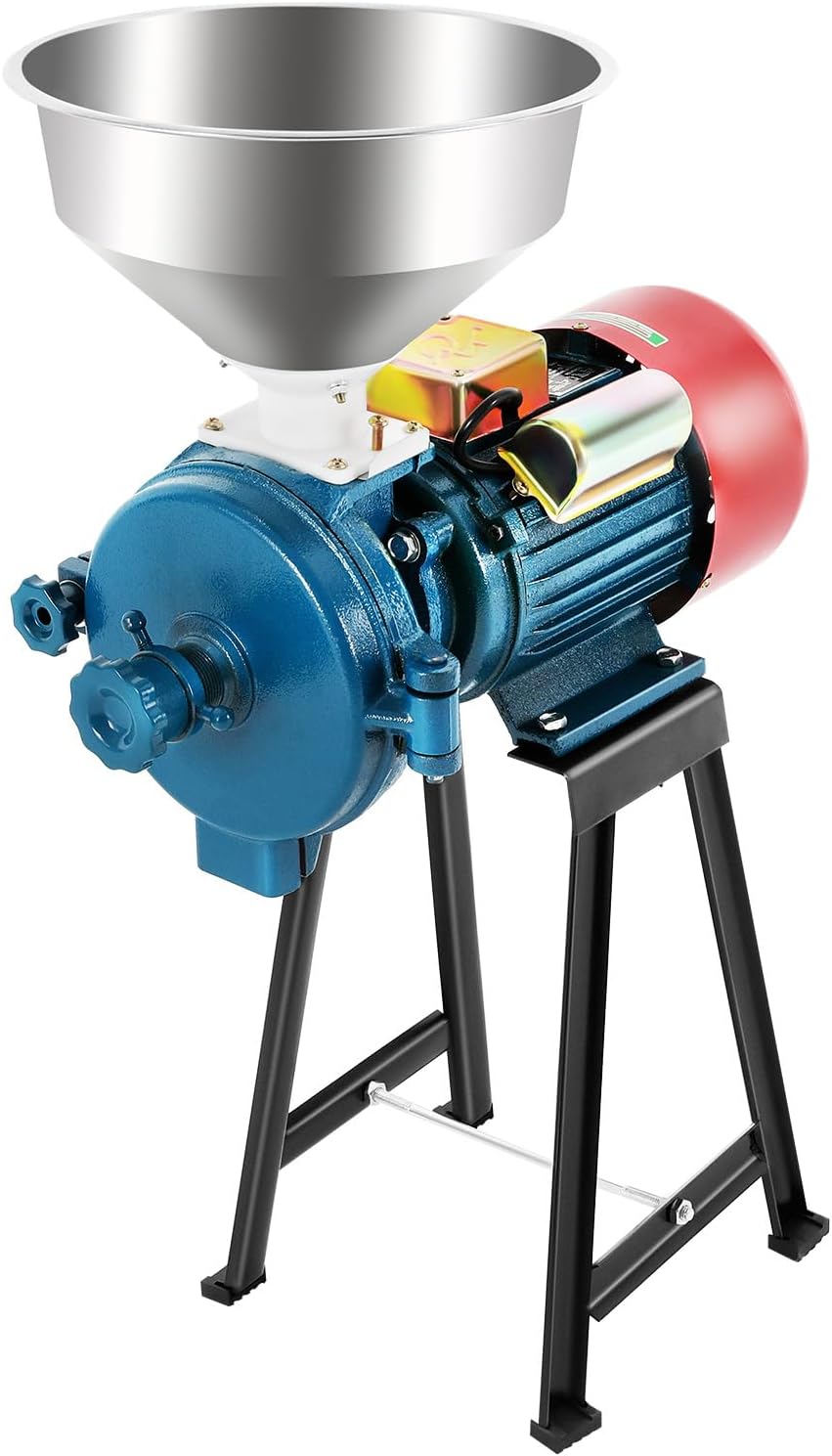 2200W Electric Grain Grinder Mill, 110V Commercial Dry Grinder for Corn Rice Wheat Spices Coffee, 60-120lbs\/h Stainless Steel Mill with Adjustable Knob, for Home Kitchen Pharmacy Supermarket Use