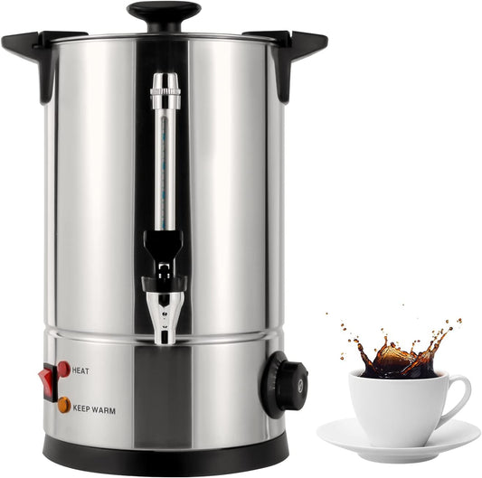 Commercial Electric Hot Water Pot, 8L/40-50 Cups Stainless Steel Catering Hot Water Boiler Tea Urn, Large Coffee Dispenser For Quick Brewing, Anti-dry Burn Protection, Perfect for Any Occasion