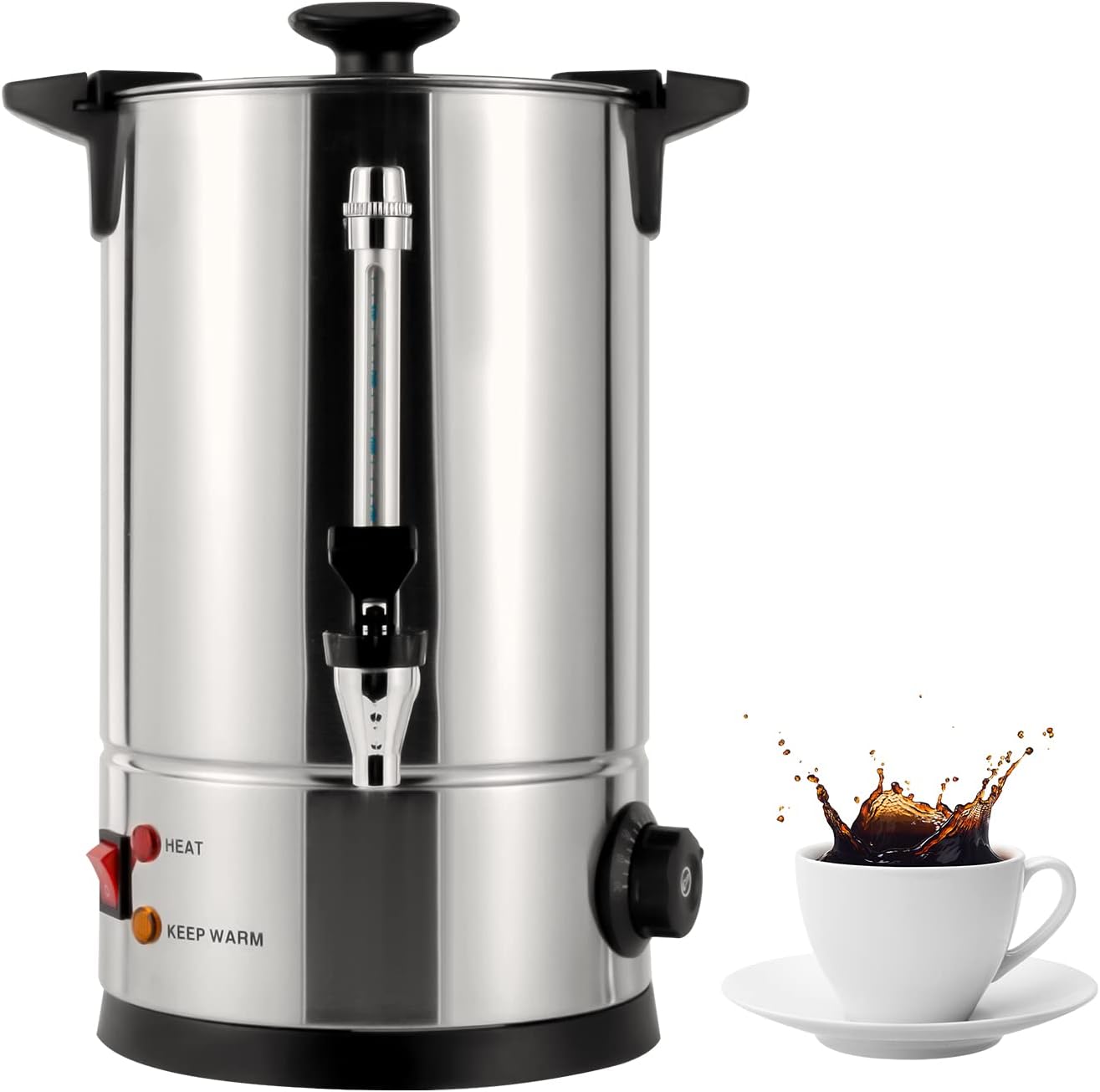 Coffee Urn, 8L/2.11Gal Commercial Grade Stainless Steel Coffee Maker with Automatic Temperature Control 110V 1000W Electric Hot Water Urn Coffee Machine for Home Party Office Wedding Catering Events