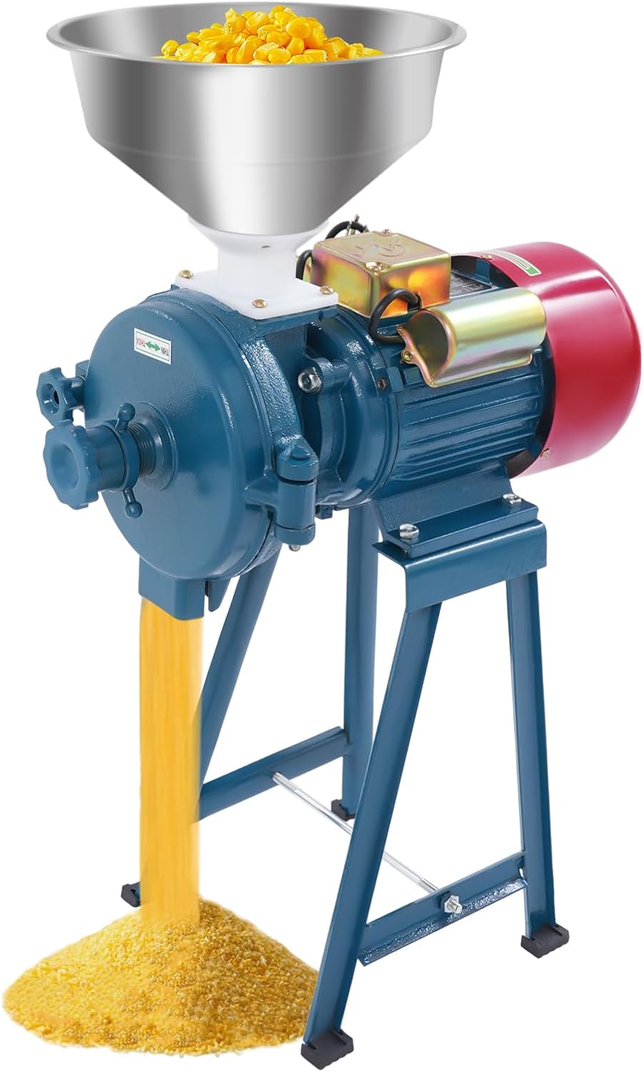 220V Electric Grain Mill Grinder, 2200W Commercial Corn Grinder with Funnel, Spice Grinders for Wheat, Rice, Cereals