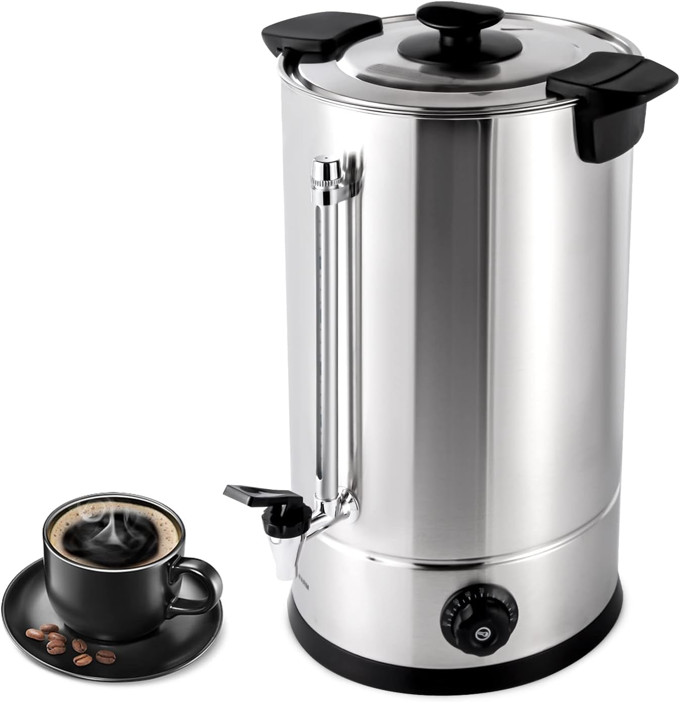 Commercial Coffee Urn Hot Water Urn with Thermostat Control, 1.4KW 15L\/3.9Gal Temperature Adjustable(86-230°F) Commercial Coffee Pot Electric Percolator Coffee Pot for Home, Restaurant, Office