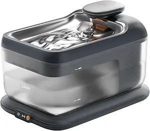 Cordless Pet Water Fountain, Automatic Cat Water Founatin Battery Operated, 4.5L with Stainless Steel Tray for Cats Dogs Multiple Pets Indoor, Wirelss Water Pump and Ultra-Quiet S7 Air Grey