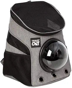 Fat Cat Backpack Carrier - Airline Approved Cat Carrier with Space Capsule Bubble for for Small Cats, Kitten - Premium Grey Heather Cat Carrier Backpack for Outdoor, Travel, Hiking, Pet Supplies