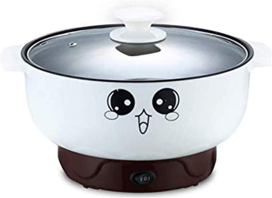 JIAN YA NA 110V Electric Skillet with Lid 4-in-1 Multifunction Non-Stick Stainless Steel Electric Hot Pot Noodles Rice Cooker Steamed Egg Soup Pot Mini Heating Pan Cooking Fried