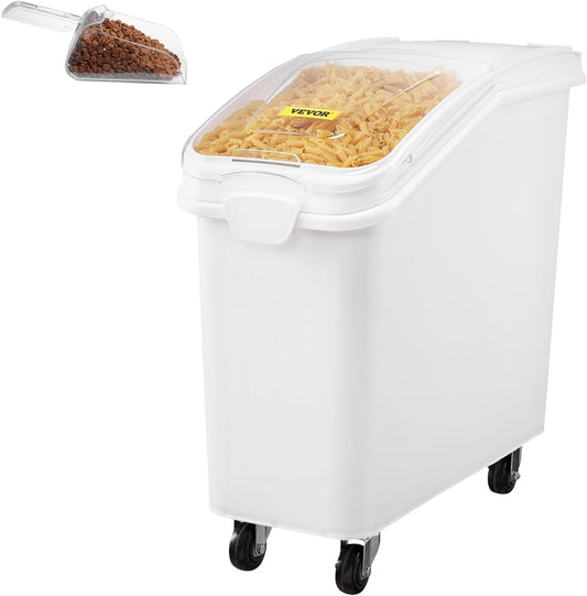VEVOR 21 Gallon Ingredient Bin with Scoop 400 Cup Ingredient Bin with Sliding Lid Commercial Food Storage for Kitchen