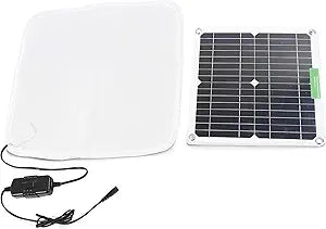 Solar Panel Pet Heating Pad 12V 50W - Portable Soft Heated Blanket for Dogs Cats Outdoor Car Travel, Chicken Coop Safe, Puppy Kitten Warmer with Battery Box