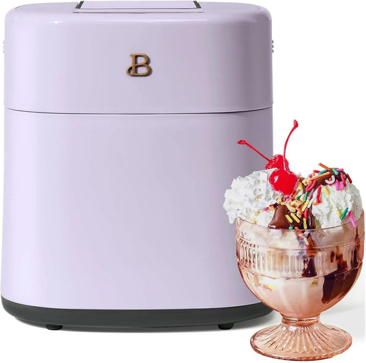 Beautiful 1.5 Qt Ice Cream Maker with Touch Activated Display, Electric Frozen Yogurt and Gelato Machine, Soft Serve Maker - Kitchen Appliances (Lavender, 1.5 QT)
