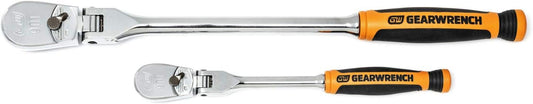 GEARWRENCH 2 Pc 1/4", 3/8" Drive 90 Tooth Cushion Grip Flex Head Ratchet Set - 81204T