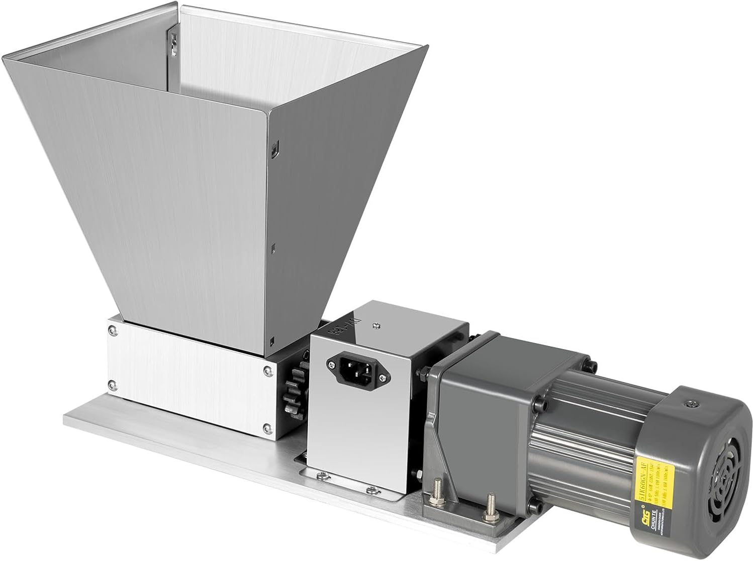 2200W Electric Grain Mill Grinder - Commercial Corn & Wheat Grinding Machine with 4L Capacity, 6"x1.5" Malt Crusher for Dry Grains, Adjustable Gap Home Brewer for Beans, Seasonings & Brewing Supplies