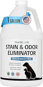 NonScents Stain & Odor Eliminator - Pet Odor & Stain Remover for Dog and Cat Urine - Fragrance Free (1 Gallon)