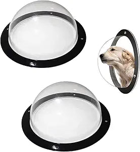 2 Pack Dog Fence Window - 12.4 Inch Durable Acrylic Dome Clear Dome Pet Window Bubble Doggie Fence Playground Window