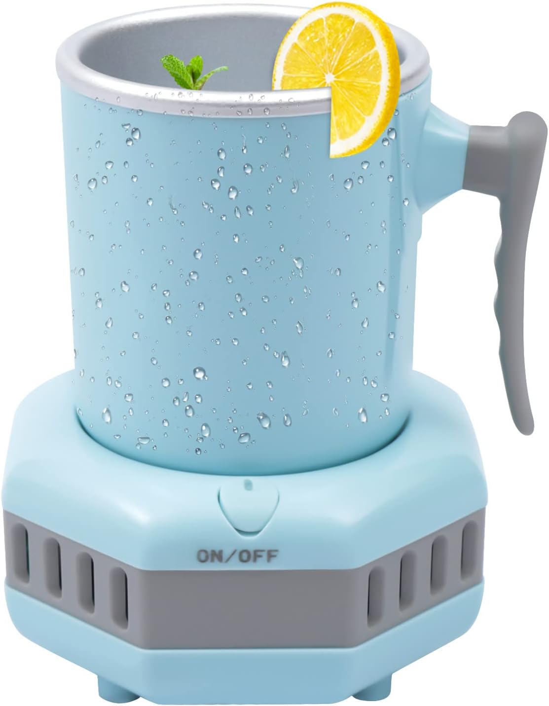 110V Portable Mini Refrigerator Electric Quick Cooling Cup, 46.4℉ Electric Beverage Cup Cooler for Home\/Office, Desktop Mini Fridge Quick Cooling Cup Drink Chiller for Beer Juice Milk Coffee\/2343 ( Co