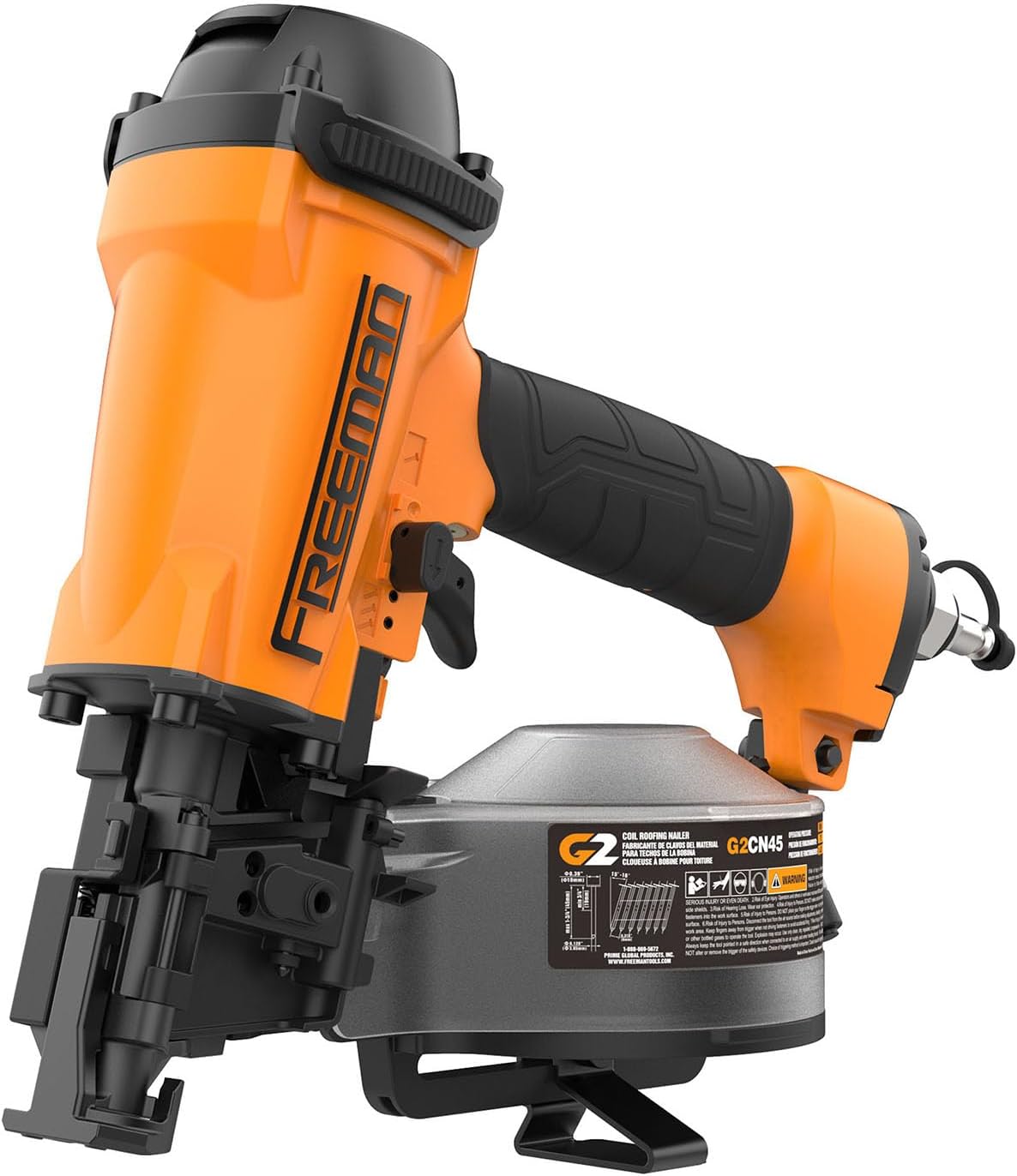 Freeman G2CN45 2nd Generation Pneumatic 15 Degree 1-3/4" Coil Roofing Nailer with 1/4" NPT Air Connector