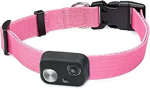 MS-5 Automatic Pet Door Collar, Genuine High Tech Pet Brand Dog Collar for Power Pet Doors - Deluxe Strap (Pink, Large) - DC-PNK-MS5-L