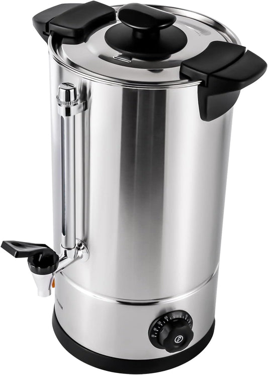 Coffee Urns,Electric Kettle Hot Water Boiler,10l/2.64gal Stainless Steel Tea Urn,Thermostable Design,Water Level Gauge,Used In Cafes,Buffets,Offices,Hotels,Kindergartens,Outdoor,Camping