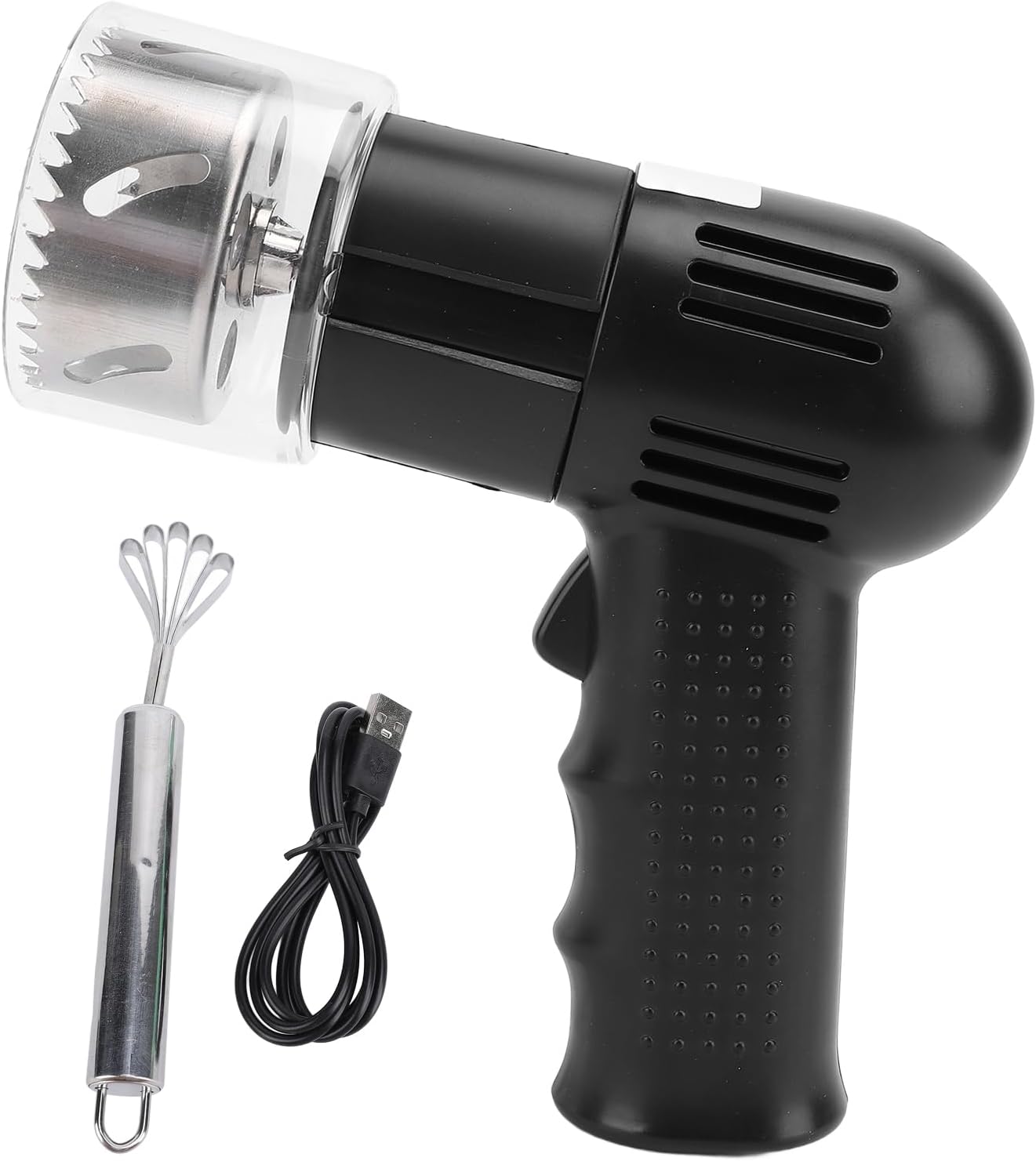 AUNMAS Automatic Coconut Puncher, 2000mah Rechargeable USB Electric Coconut Opener 304 Stainless Steel Automatic Coconut Opening Tool For Home Commercial Use (Black)