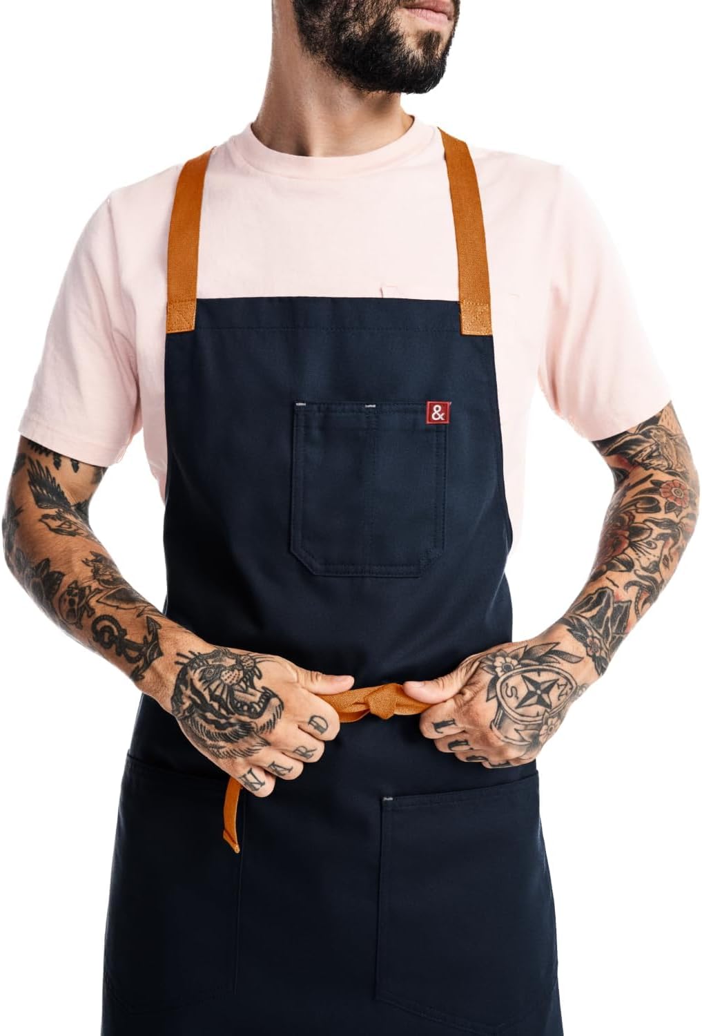 hedley & bennett Crossback Apron - Crossback Chef Apron with Pockets - 100% Cotton Twill, 8oz - Midnight Blue