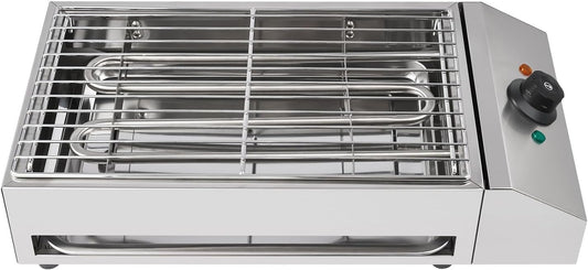 110V 1800W Electric Griddle Flat Top Grill Stainless Steel Barbecue Grill with Drip Tray 122-302℉ Adjustable Temperature Electric Bbq Grills 21.25 x 5.31 x 11in for Courtyard Dinner