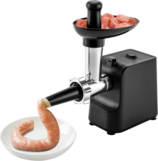 Electric Meat Grinder, Stainless Steel Meat Grinder with Attachments Sausage Maker with 3 Grinding Plates for Commercial & Home Kitchen Use